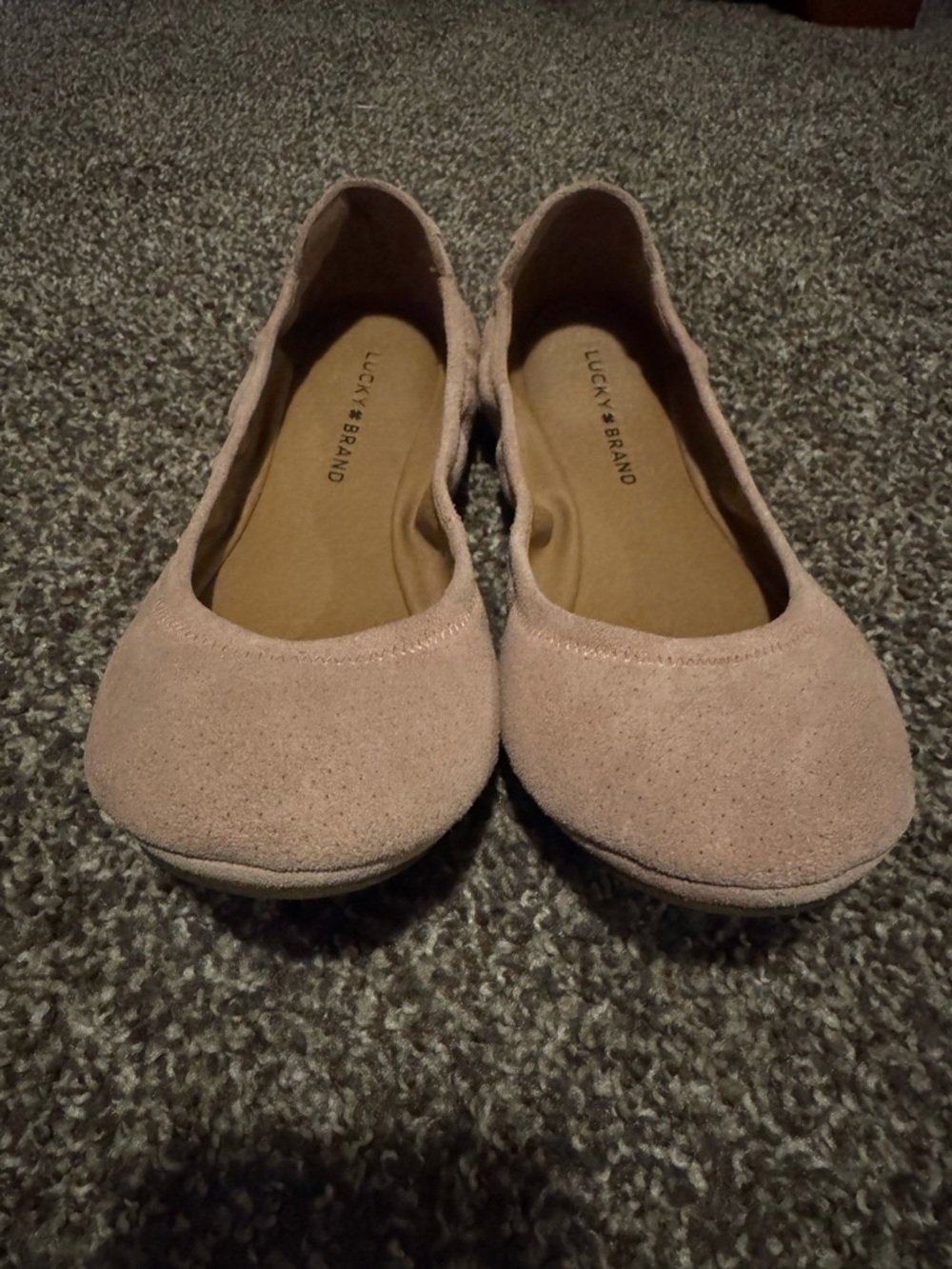 Lucky Brand Suede Flats • Pale Pink/Tan • Size 9.5 • Excellent Condition